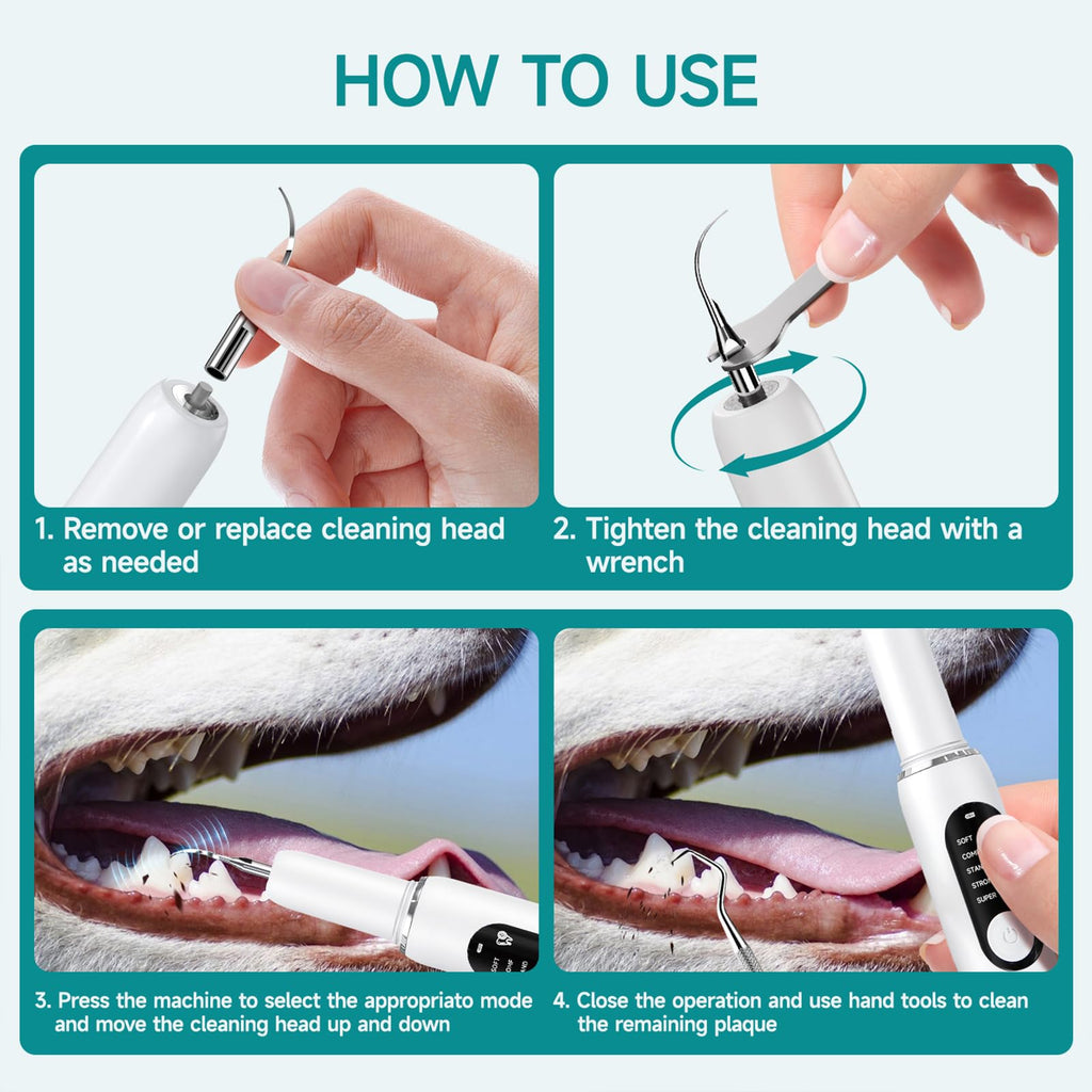 Dog Plaque Remover with LED Light Electric Toothbrush X31878