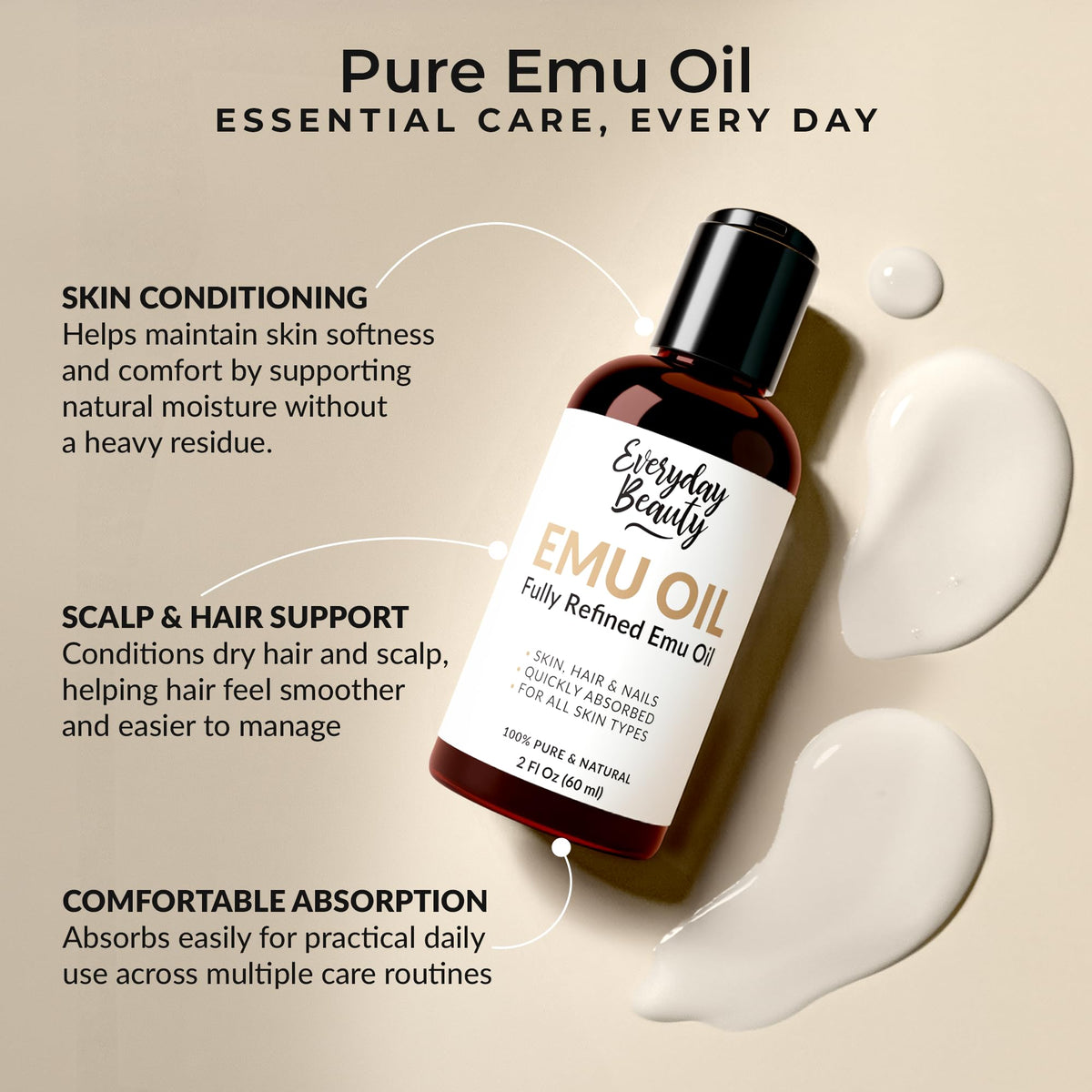 Australian Emu Oil 6X Refined 2 Fl Oz Z74758