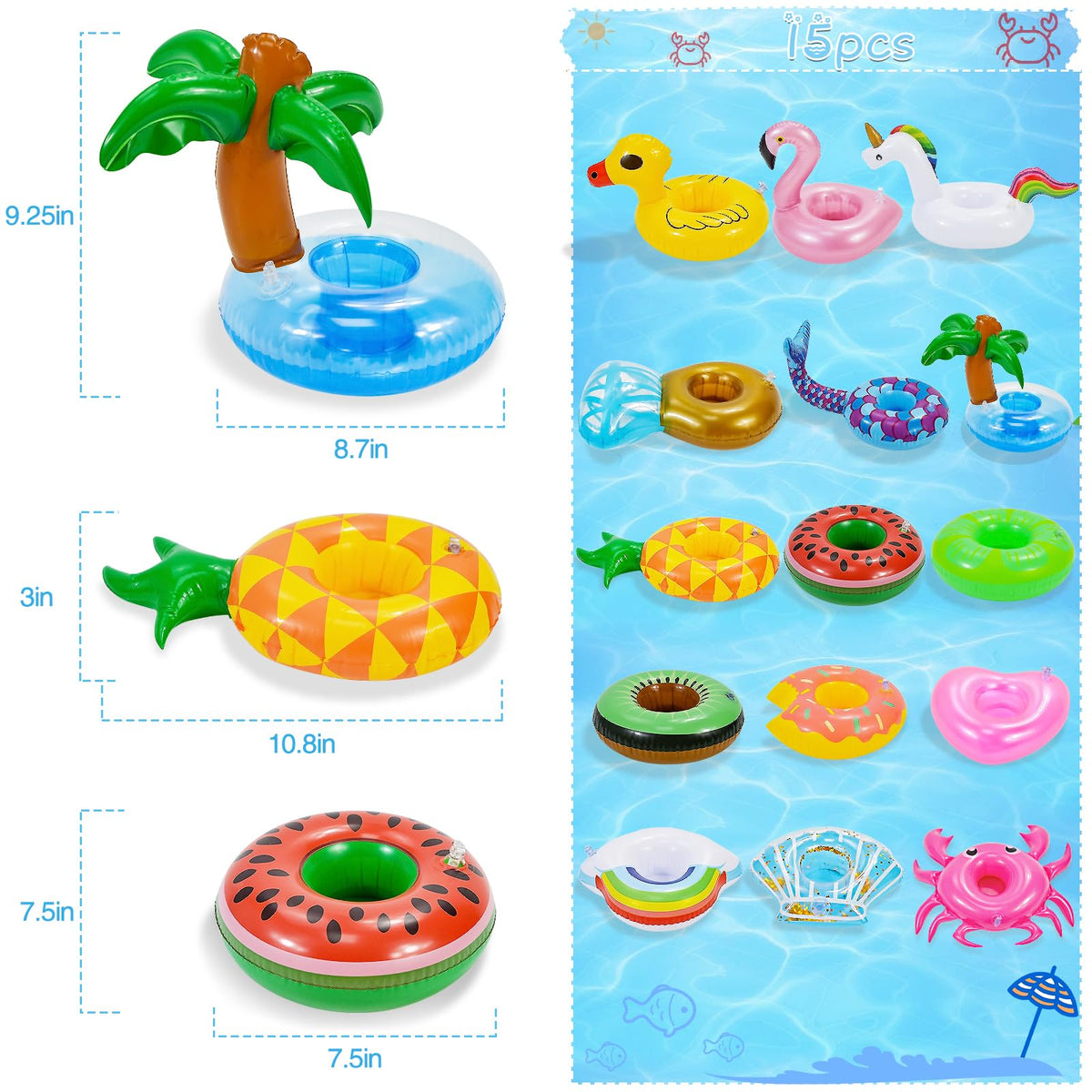15 Pack Inflatable Drink Holder A7414