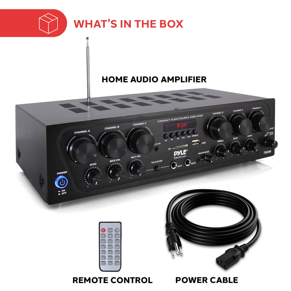 Wireless Bluetooth 6 Channel 750W Karaoke Amplifier C7182