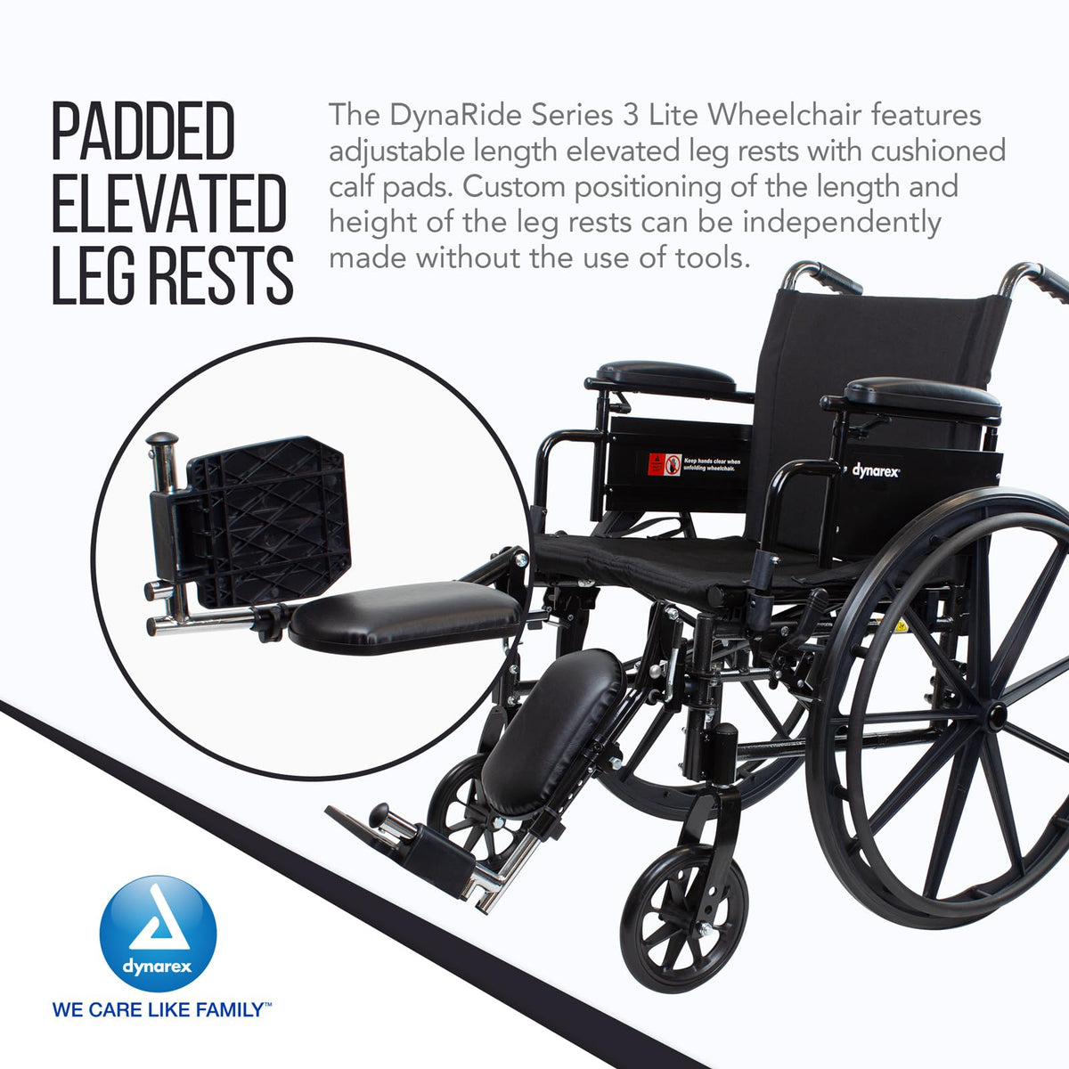 Black Nylon Wheelchair with Elevated Leg Rest N320