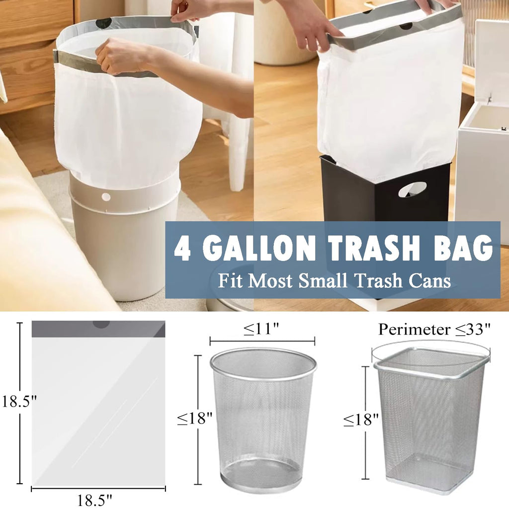 4 Gallon Drawstring Trash Bags 57 Count White O121