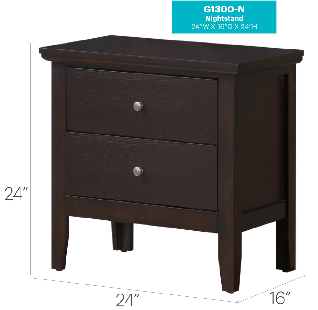 Espresso Nightstand with Storage Drawers O94609