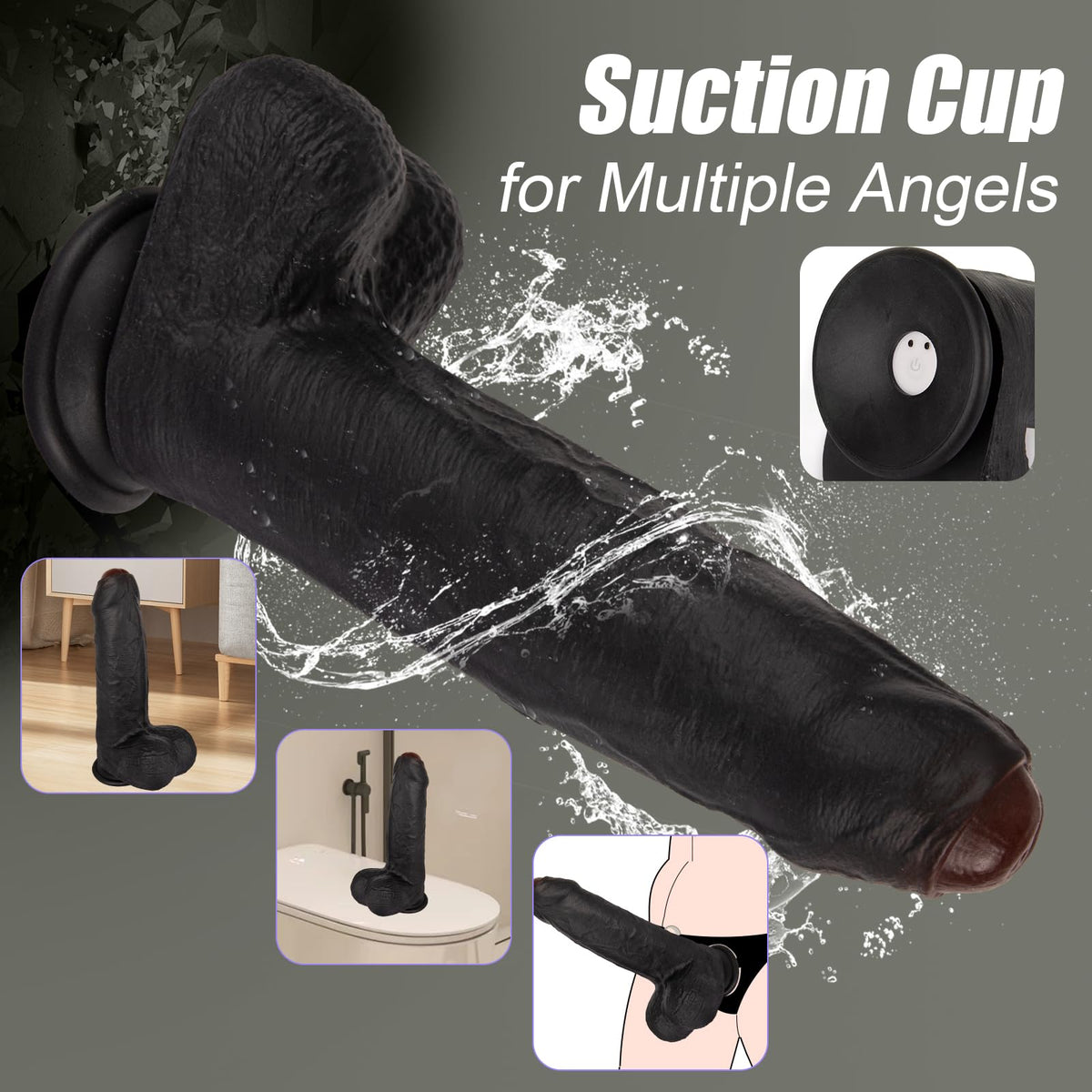 Black Realistic Dildo Vibrator C66625