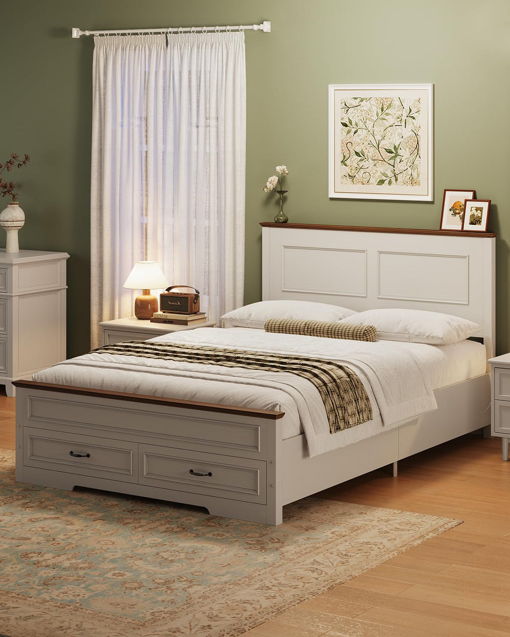 Full Size Platform Bed Frame with Headboard N828