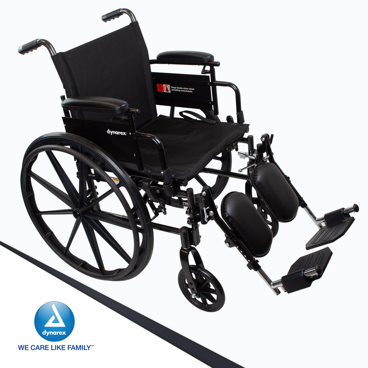 Black Nylon Wheelchair with Elevated Leg Rest N320