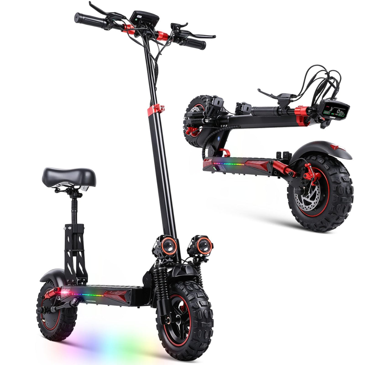 1200W 37 Mile Range 34MPH Foldable Electric Scooter with Seat M177026