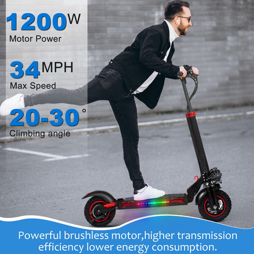 1200W 37 Mile Range 34MPH Foldable Electric Scooter with Seat M177026