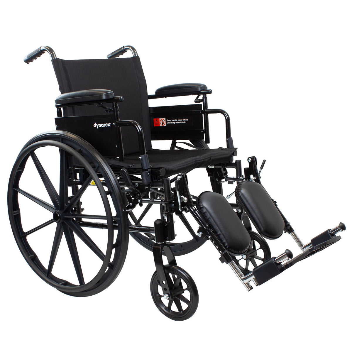 Black Nylon Wheelchair with Elevated Leg Rest N320