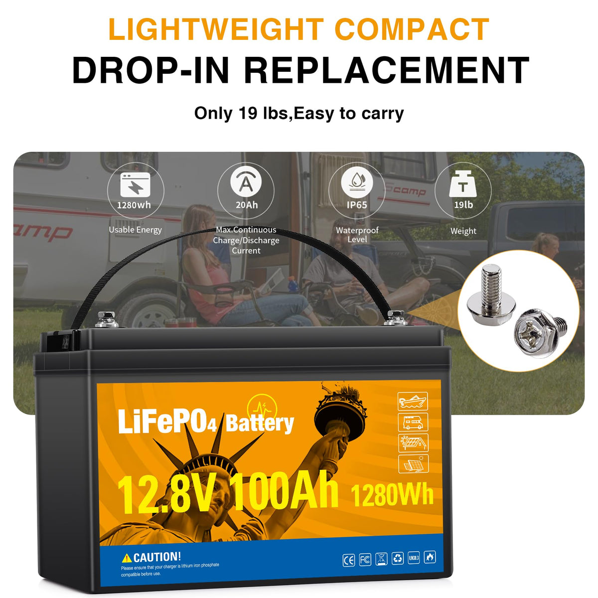 12.8V 100Ah LiFePO4 Lithium Battery K34237