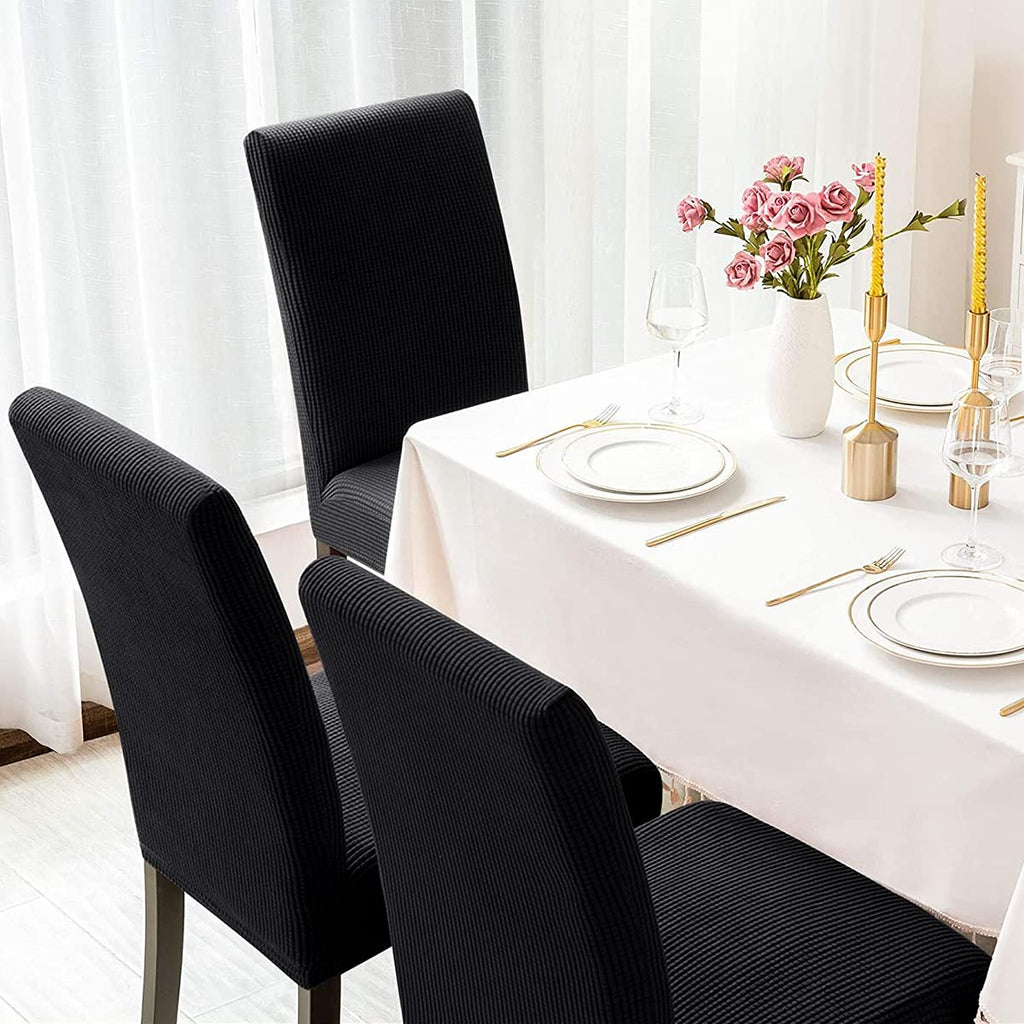 Black 6 Pack Dining Chair Covers J3144