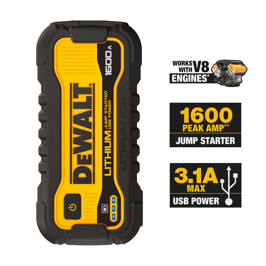 1600 Peak Amp Jump Starter Battery Booster with USB Power Station Z409398