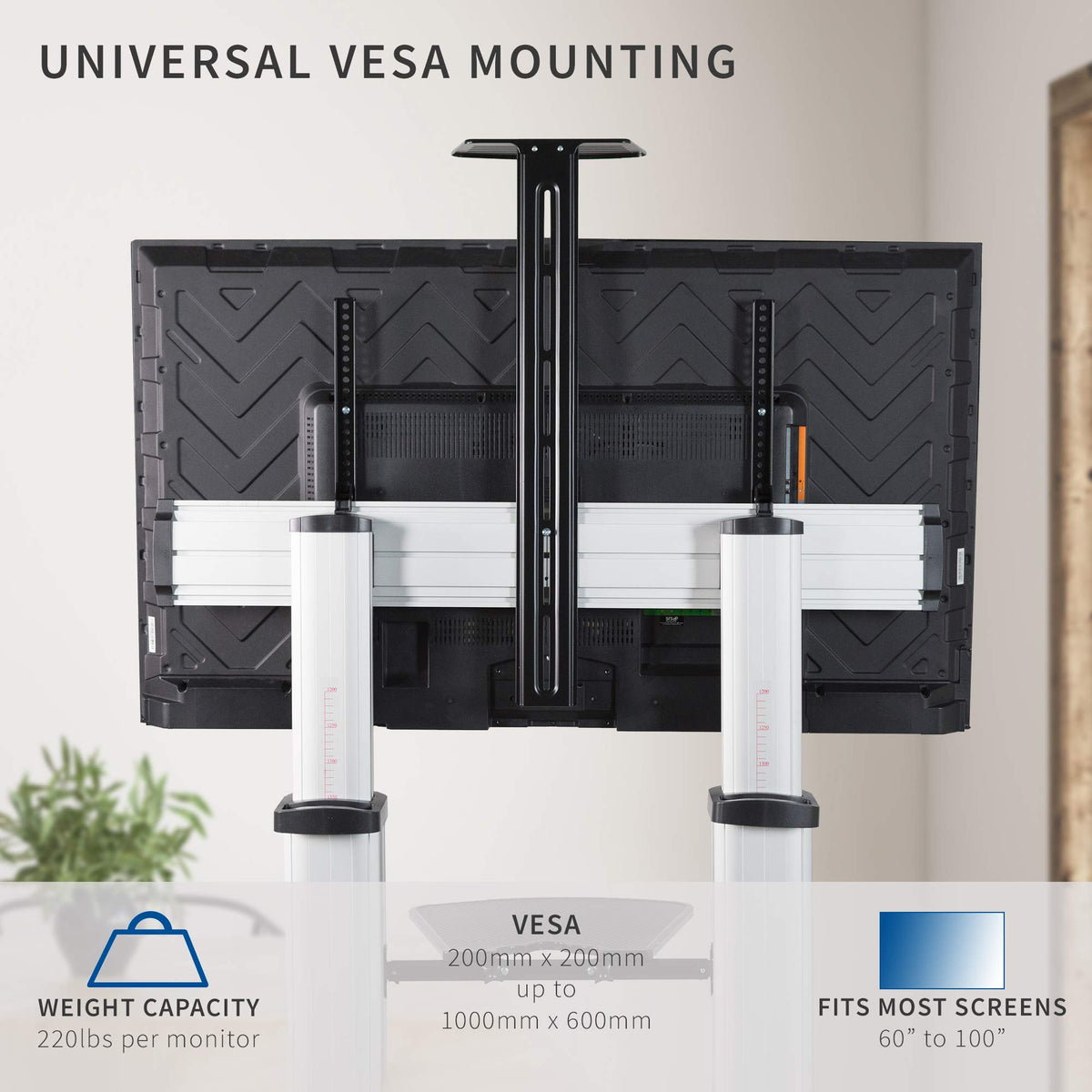 Adjustable Rolling Mobile TV Stand V493569