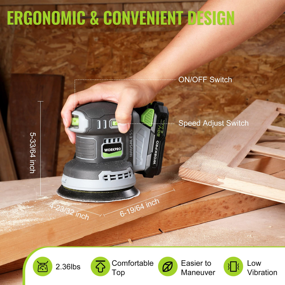 5-Inch Cordless Random Orbital Sander L569