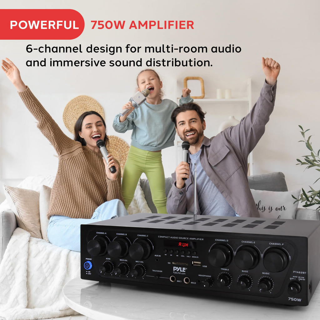 Wireless Bluetooth 6 Channel 750W Karaoke Amplifier C7182