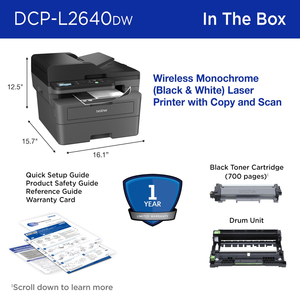 Wireless Compact Monochrome Multi-Function Printer Q15618