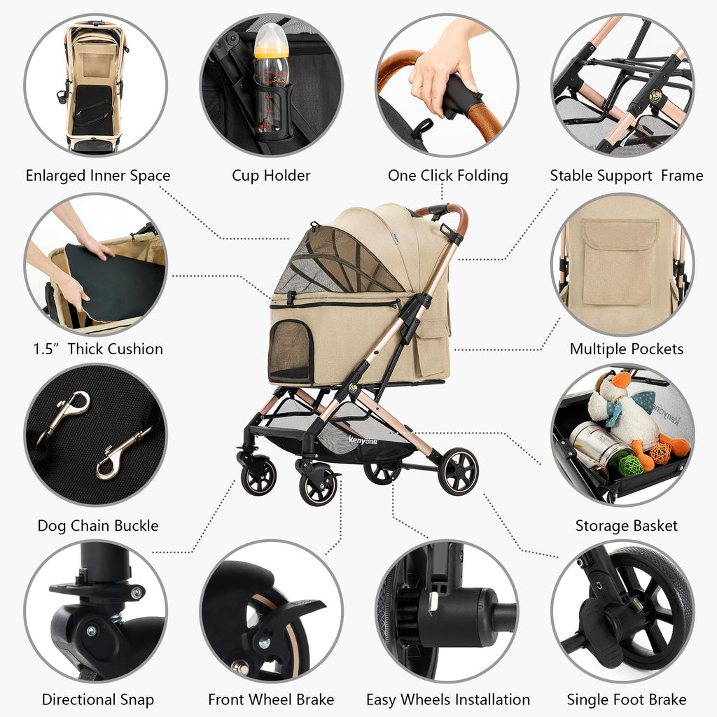 Medium Dog Stroller with Detachable Mesh D730