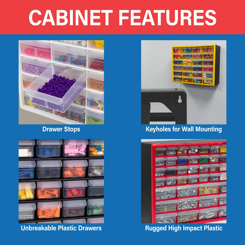 44 Drawer Black Plastic Storage Cabinet N152