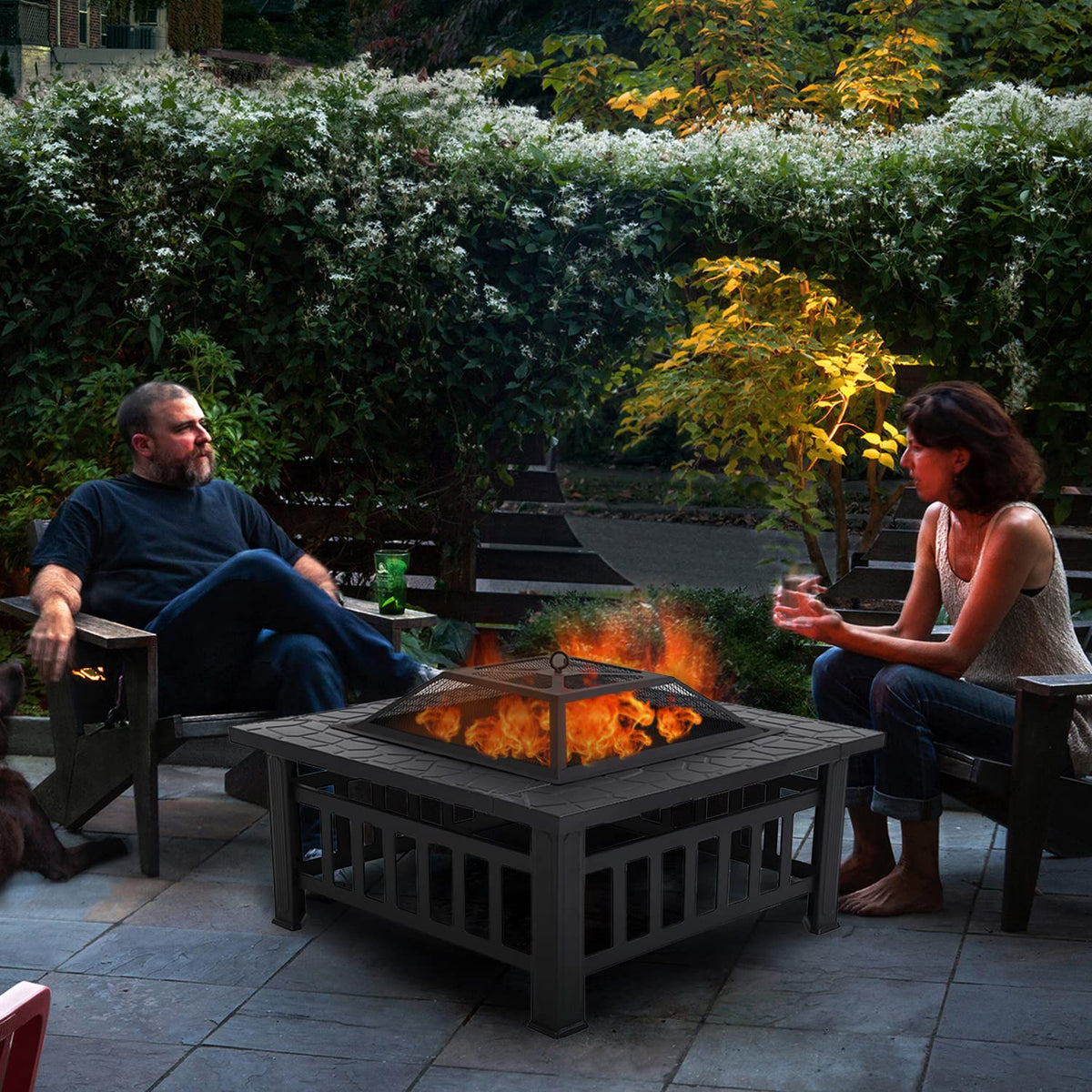 32 in Square Smokeless Fire Pit Table M746
