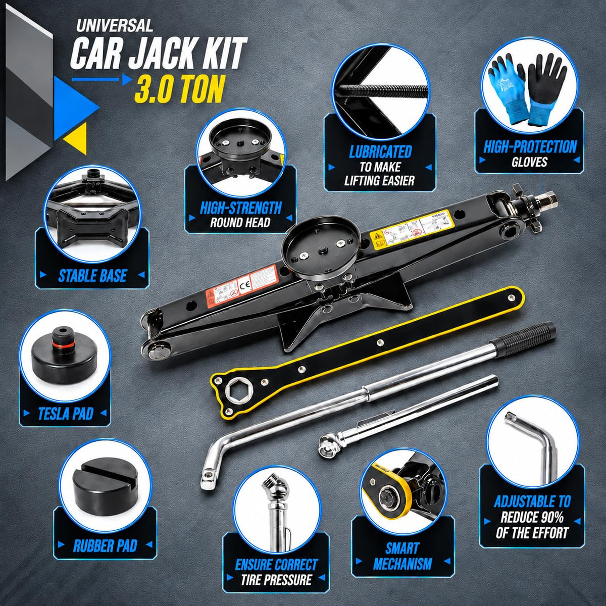 3 Ton Scissor Jack Kit I6320