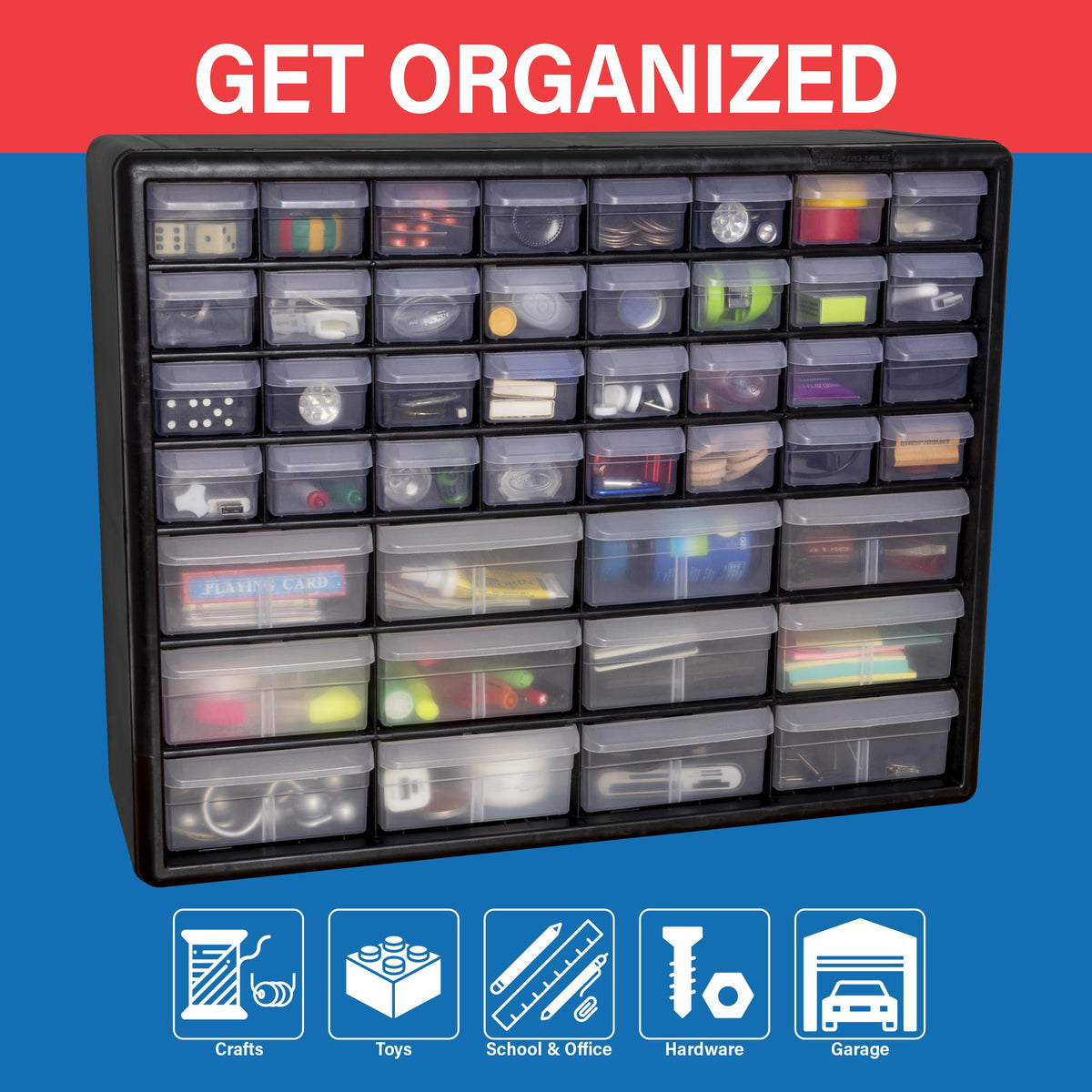 44 Drawer Black Plastic Storage Cabinet N152