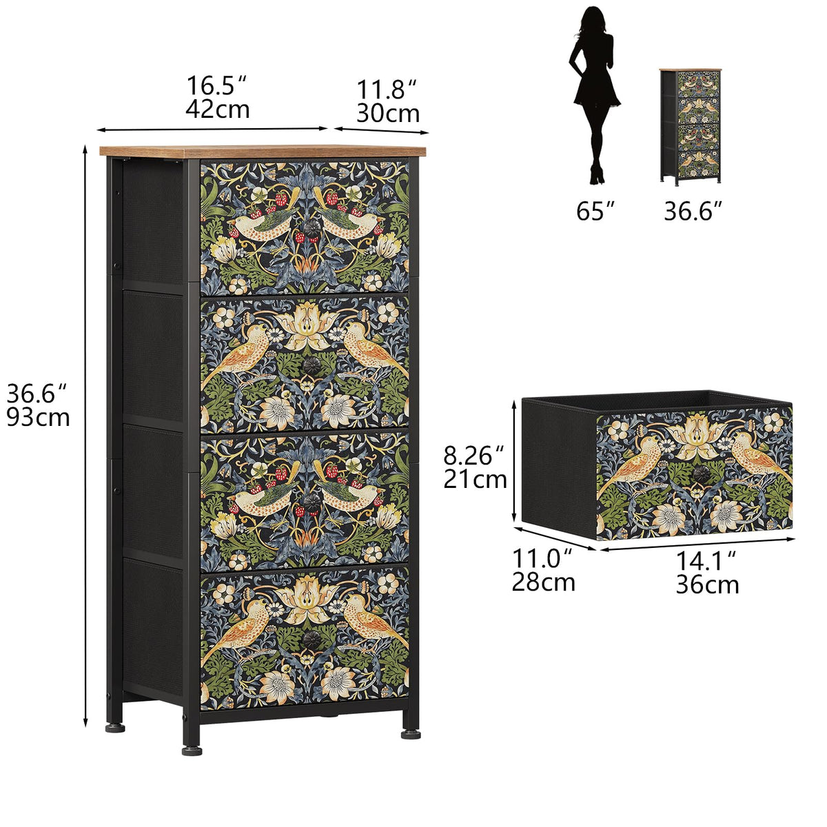 Brown 4 Drawer Dresser Q275