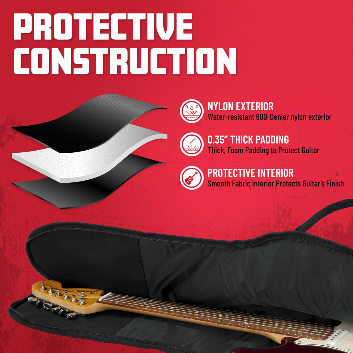 Foam Padded Guitar Gig Bag for Mini Electric Guitars M877