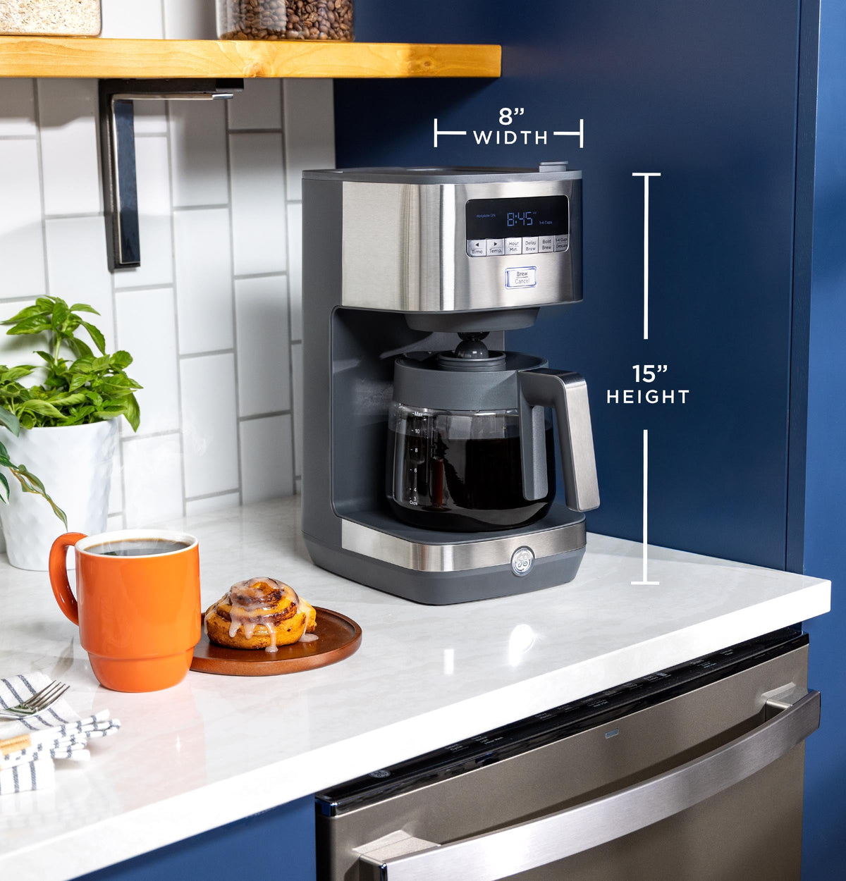 12-Cup Stainless Steel Drip Coffee Maker with Timer O308627