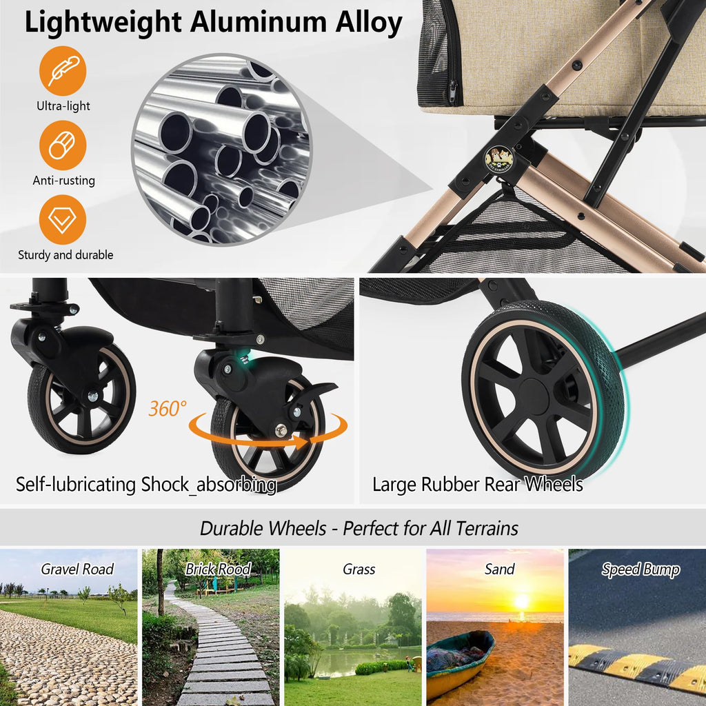 Medium Dog Stroller with Detachable Mesh D730