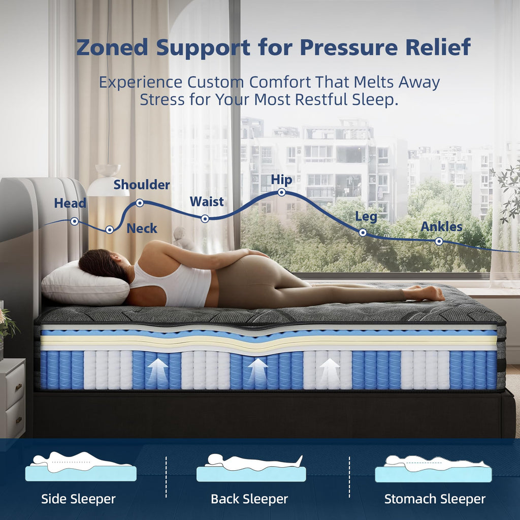Queen Size Hybrid Memory Foam Mattress P300502