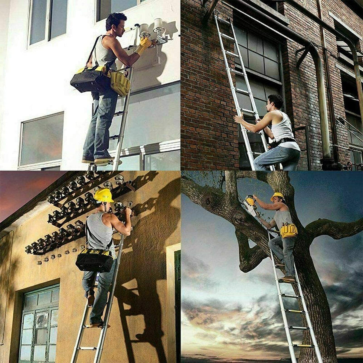 Collapsible Telescoping Ladder 20.5FT Aluminum Lightweight 330LB Capacity D372992