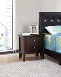 Espresso Nightstand with Storage Drawers O94609