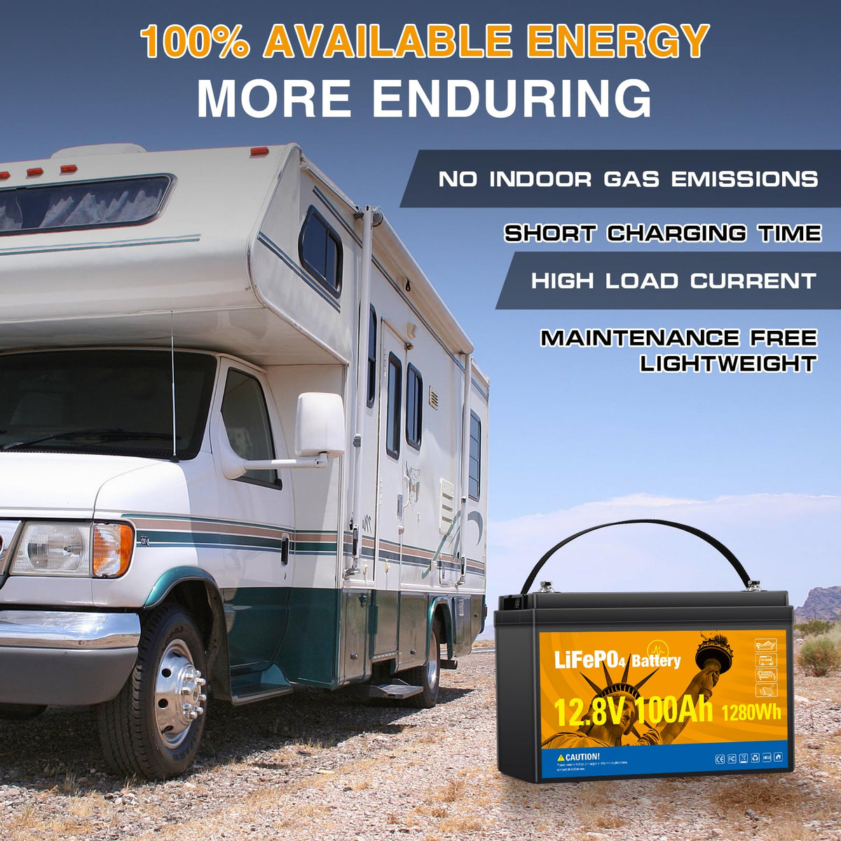 12.8V 100Ah LiFePO4 Lithium Battery K34237