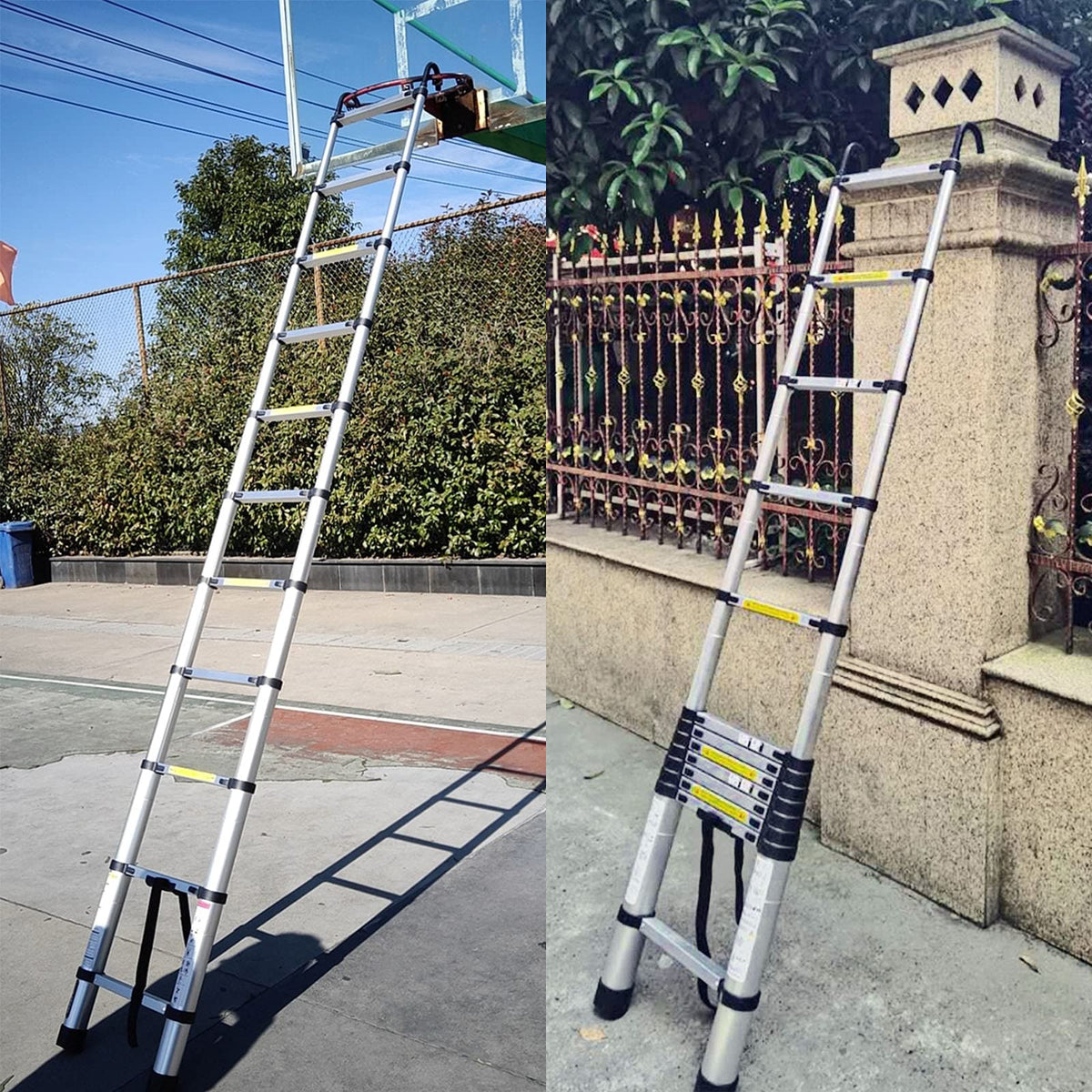 Collapsible Telescoping Ladder 20.5FT Aluminum Lightweight 330LB Capacity D372992