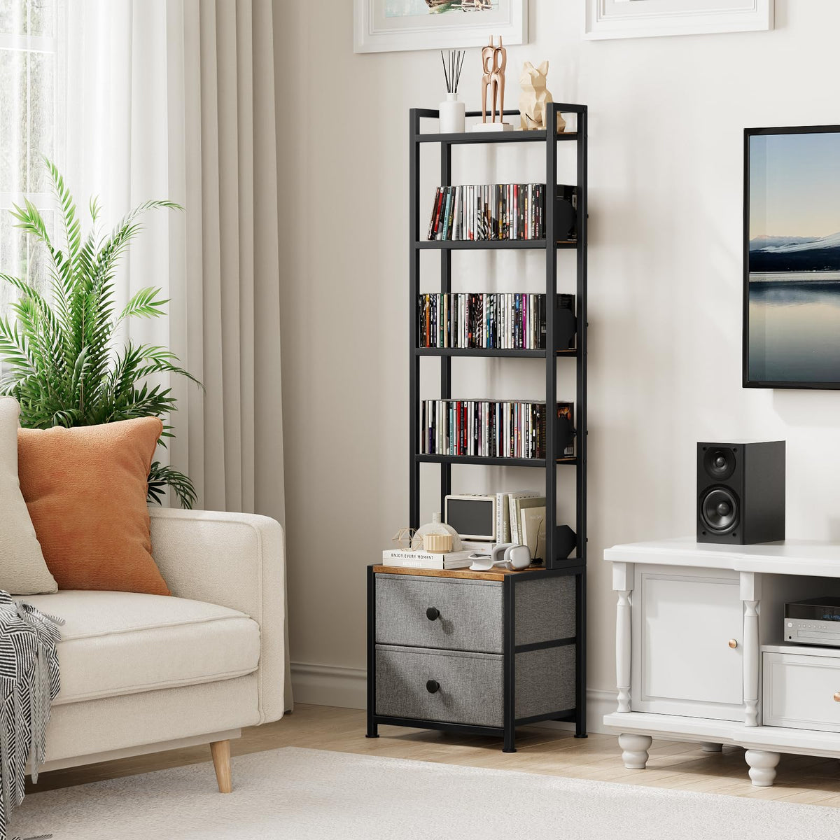 CD Storage Rack with Drawer S44312