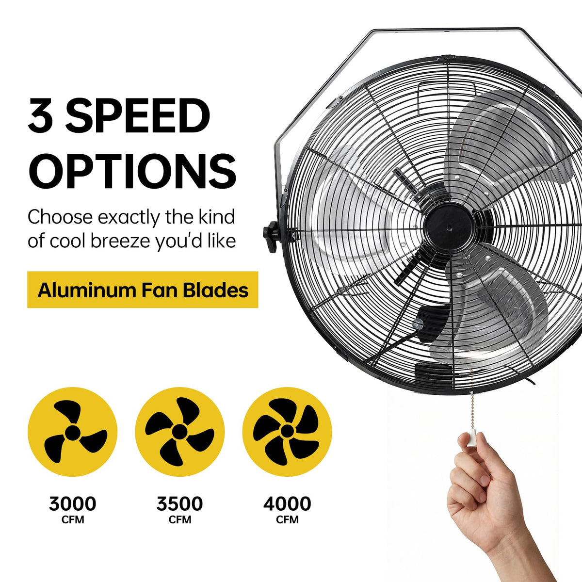 20 Inch High Velocity Metal Wall Mount Fan X30458