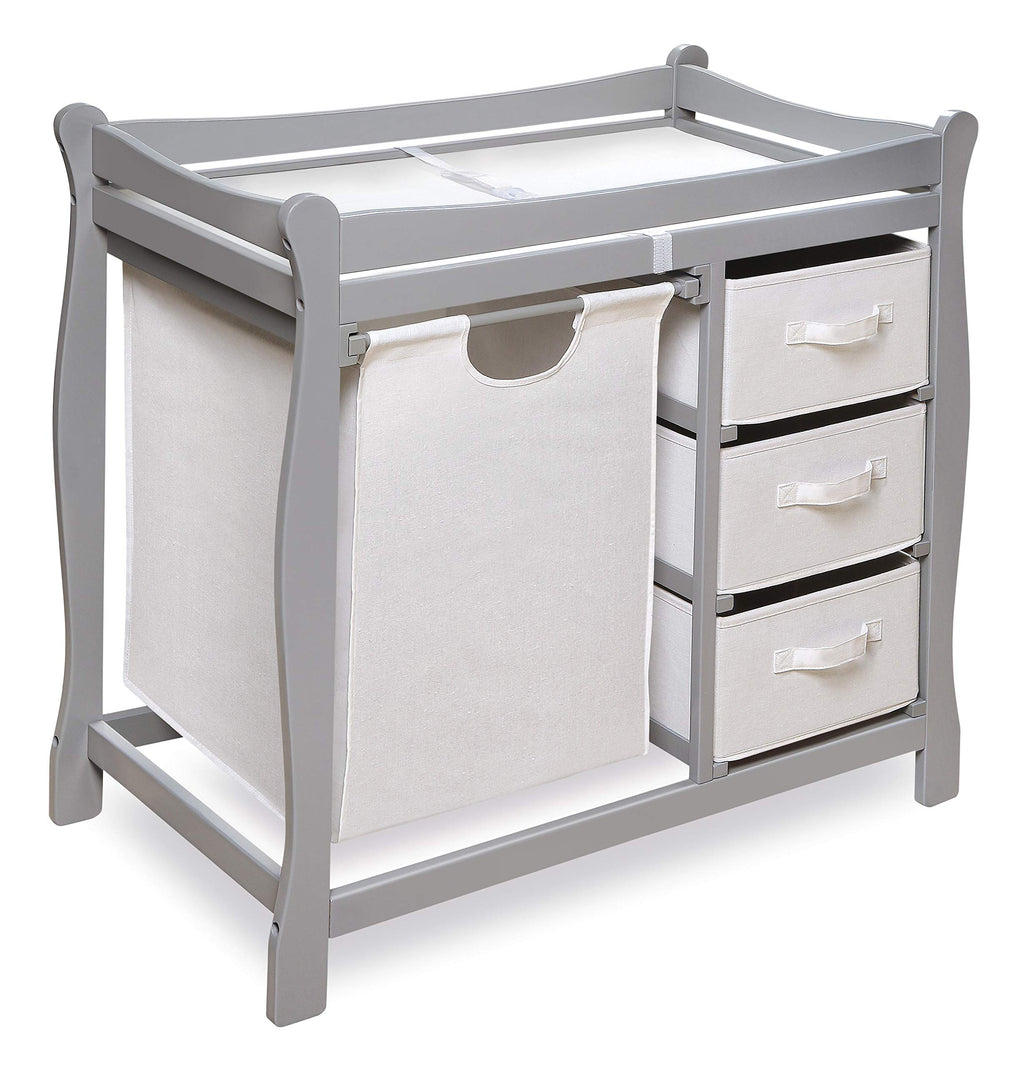 Gray Baby Changing Table with 3 Storage Baskets E858