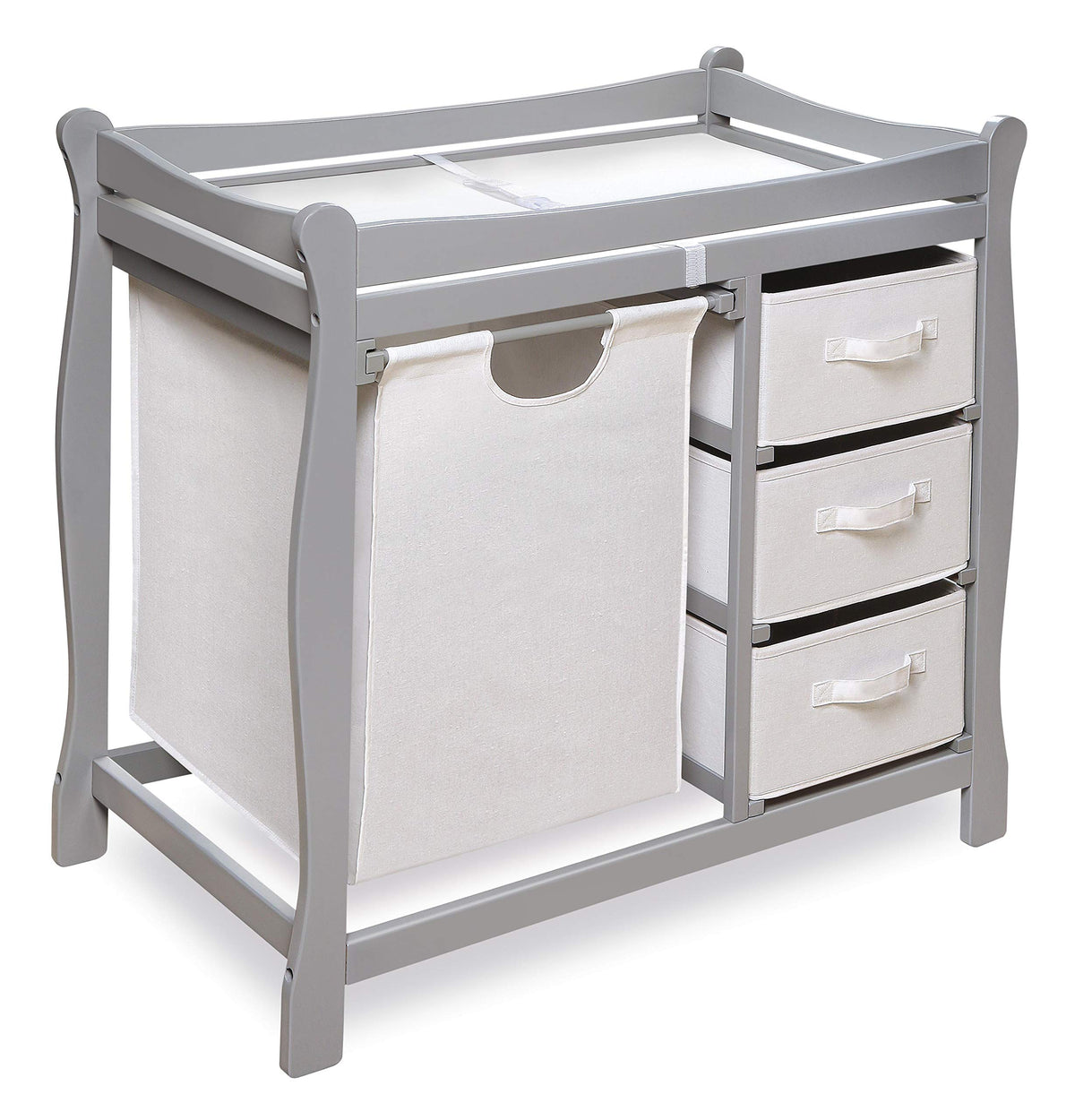 Gray Baby Changing Table with 3 Storage Baskets E858