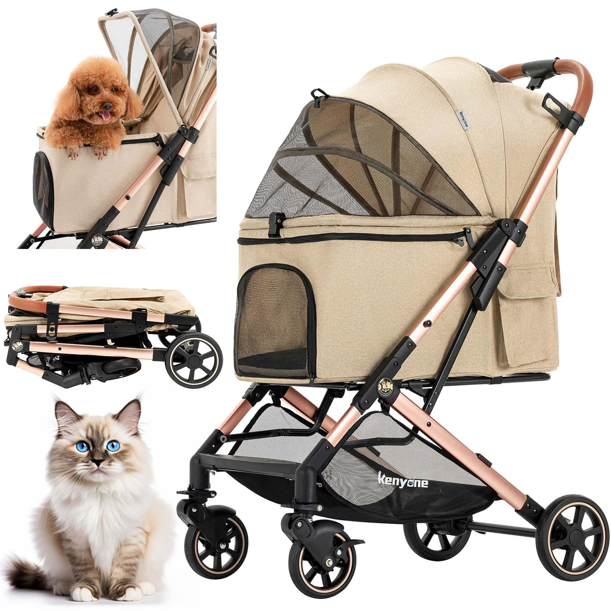 Medium Dog Stroller with Detachable Mesh D730