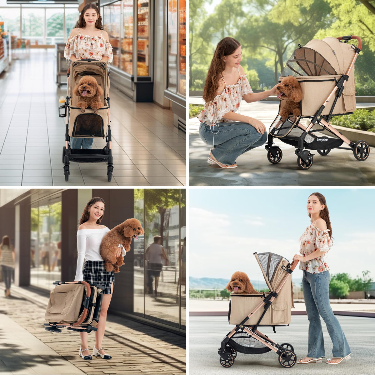 Medium Dog Stroller with Detachable Mesh D730