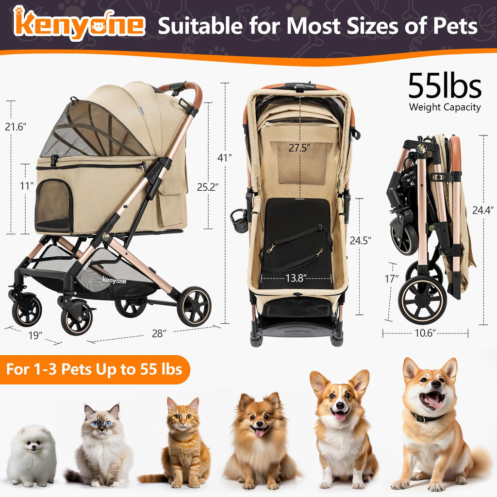 Medium Dog Stroller with Detachable Mesh D730