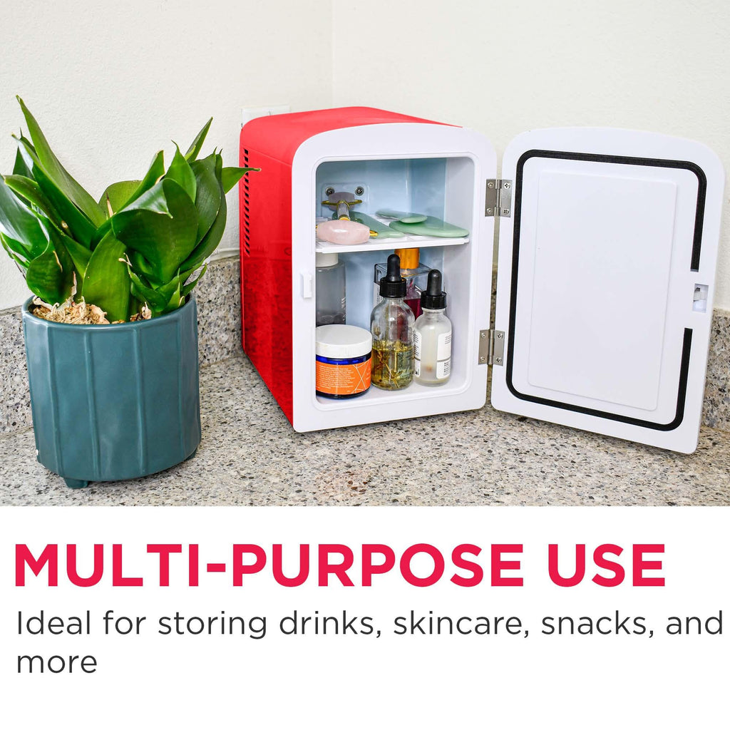 Portable Mini Fridge Cooler, 4 Liter, Red Y631724