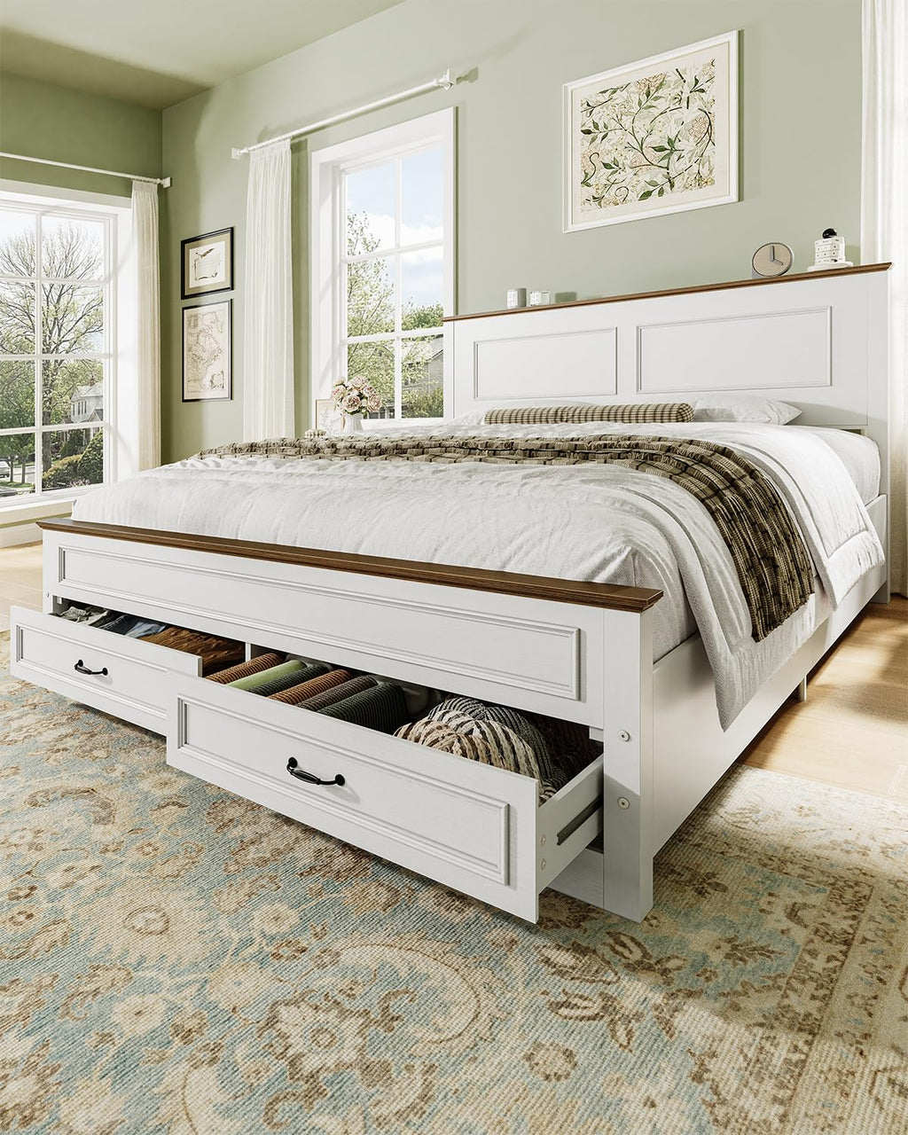Full Size Platform Bed Frame with Headboard N828