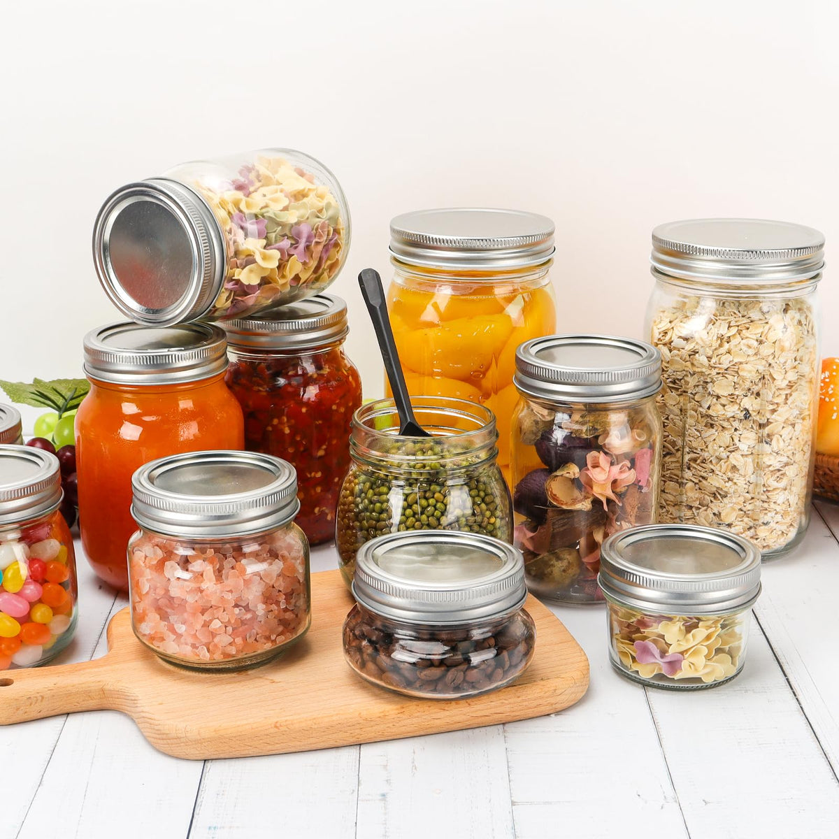 16 oz Clear Glass Mason Jars with Lids, 15 Pack L476850