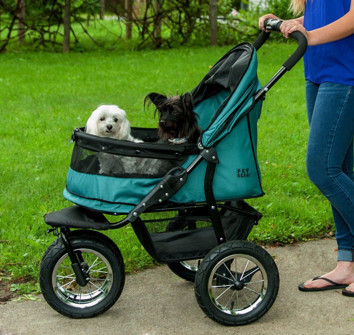 Double Pet Stroller with Weather Cover V398