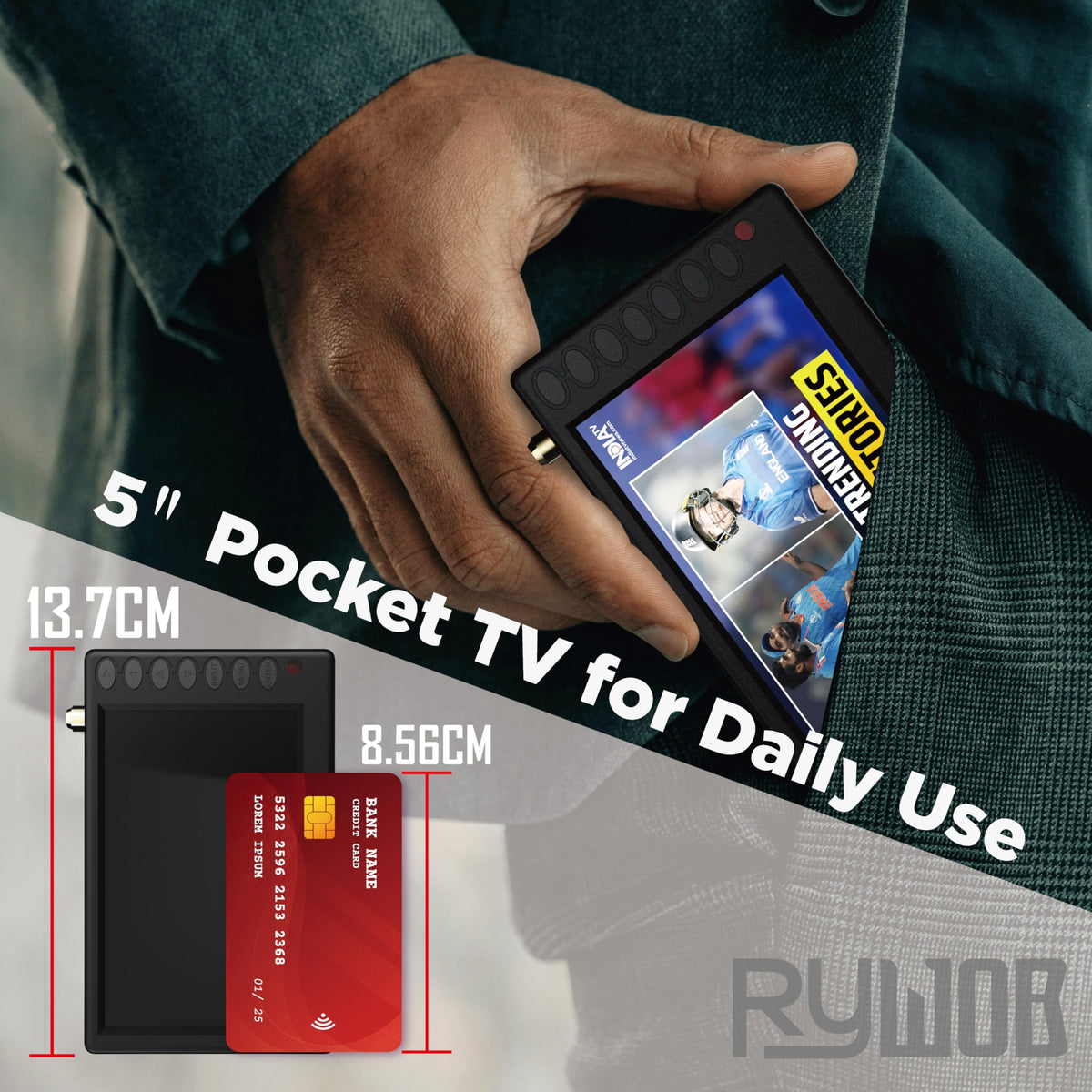 5" Portable Digital ATSC TV with Stand Y20731