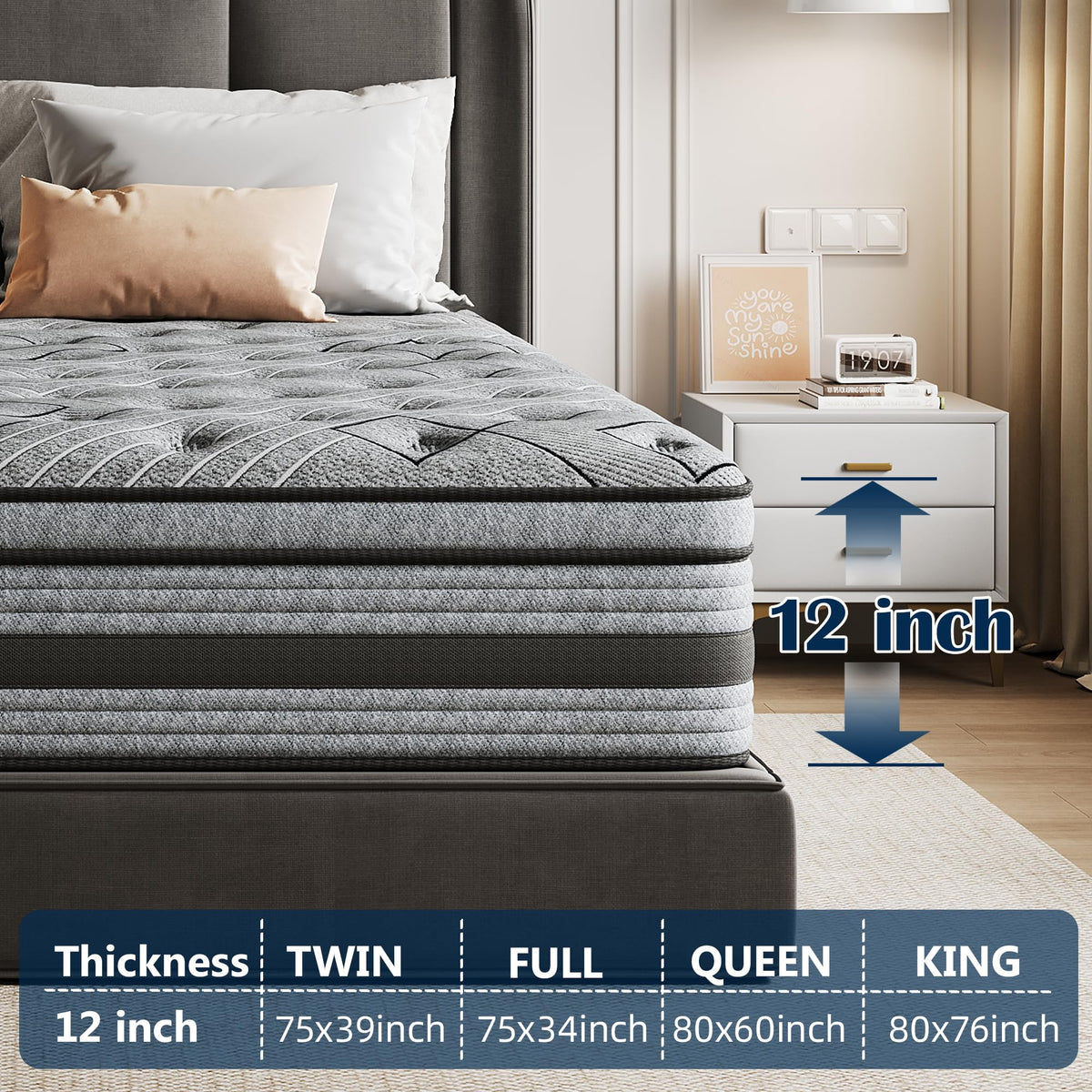 Queen Size Hybrid Memory Foam Mattress P300502