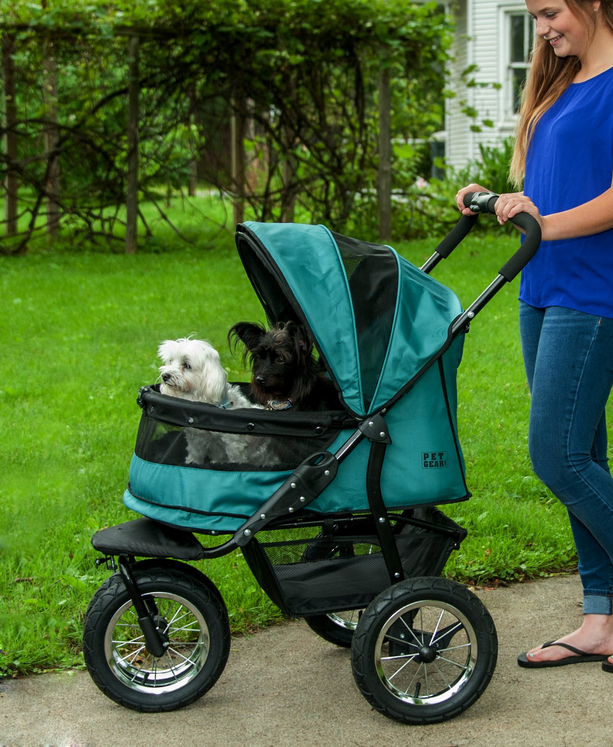 Double Pet Stroller with Weather Cover V398