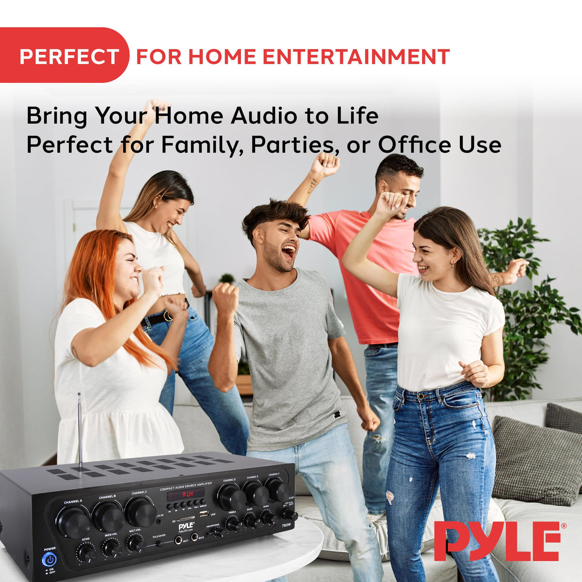Wireless Bluetooth 6 Channel 750W Karaoke Amplifier C7182