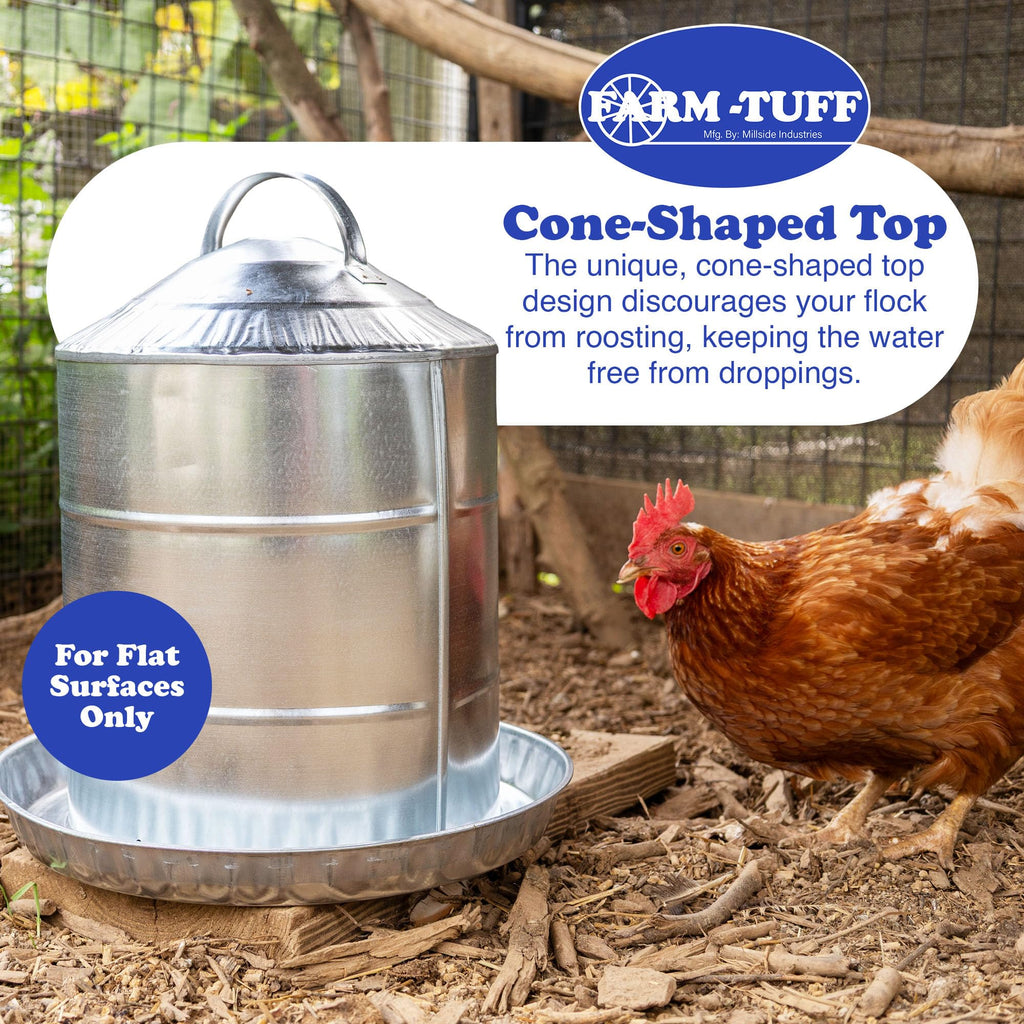Galvanized 5 Gallon Poultry Waterer Y12597